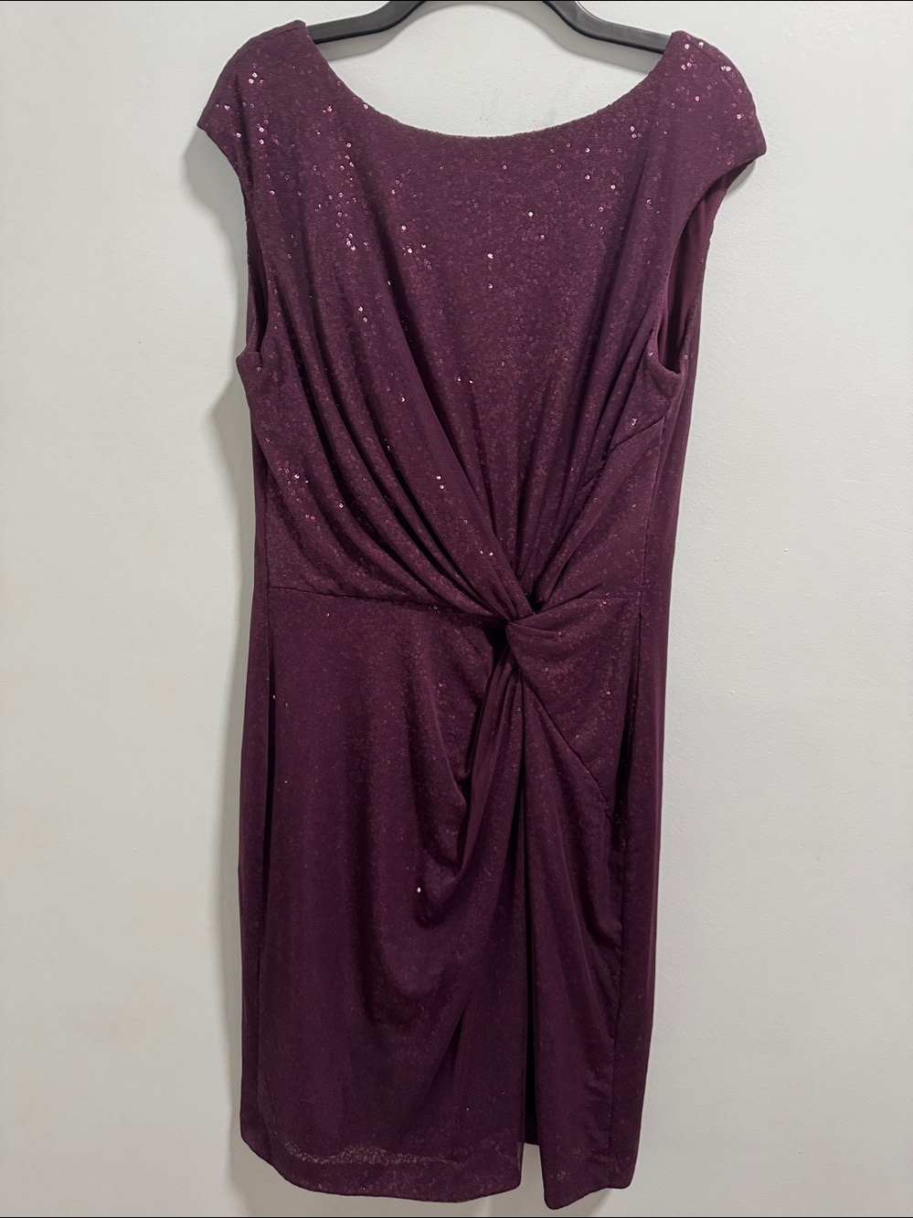 Lauren Ralph Lauren Elegant Women's Sparkling Twist-Front Evening Dress in Plum - Picture 3 of 11